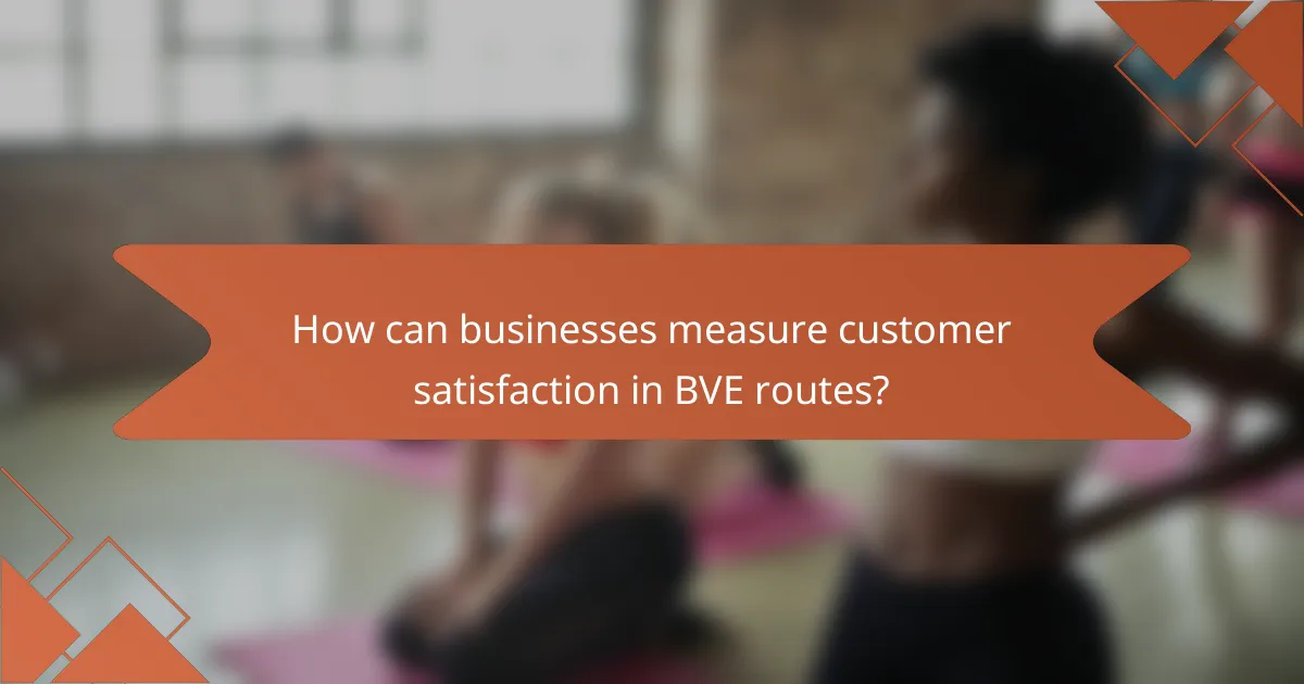 How can businesses measure customer satisfaction in BVE routes?