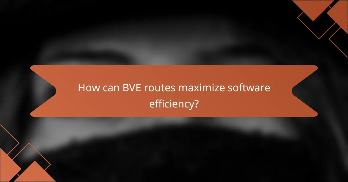 How can BVE routes maximize software efficiency?