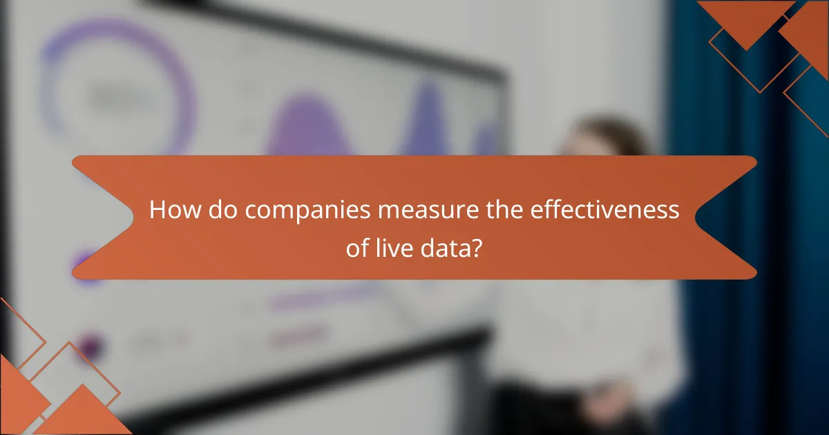 How do companies measure the effectiveness of live data?