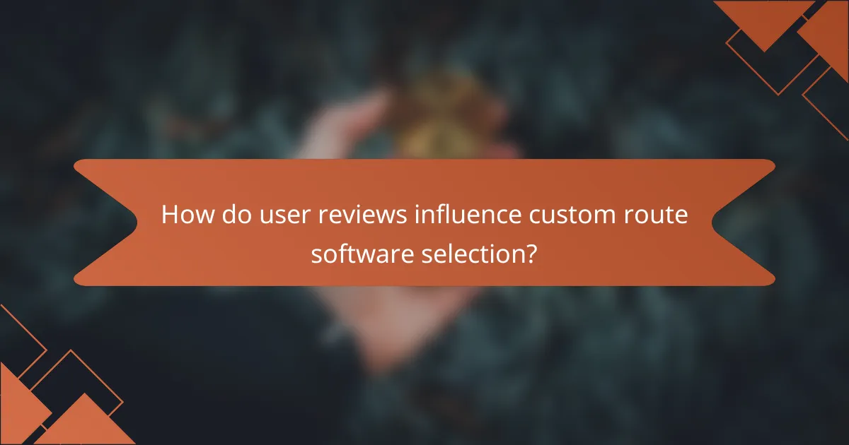 How do user reviews influence custom route software selection?