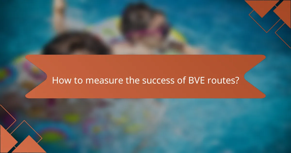How to measure the success of BVE routes?