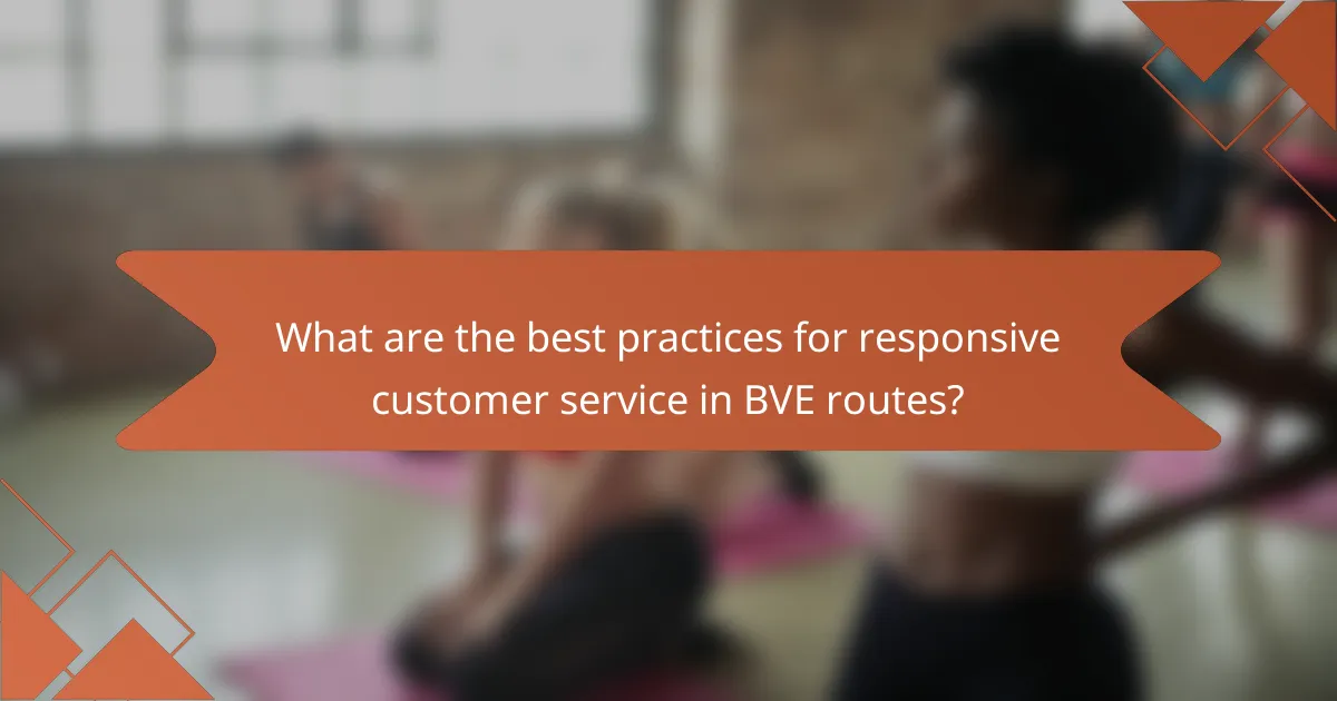 What are the best practices for responsive customer service in BVE routes?