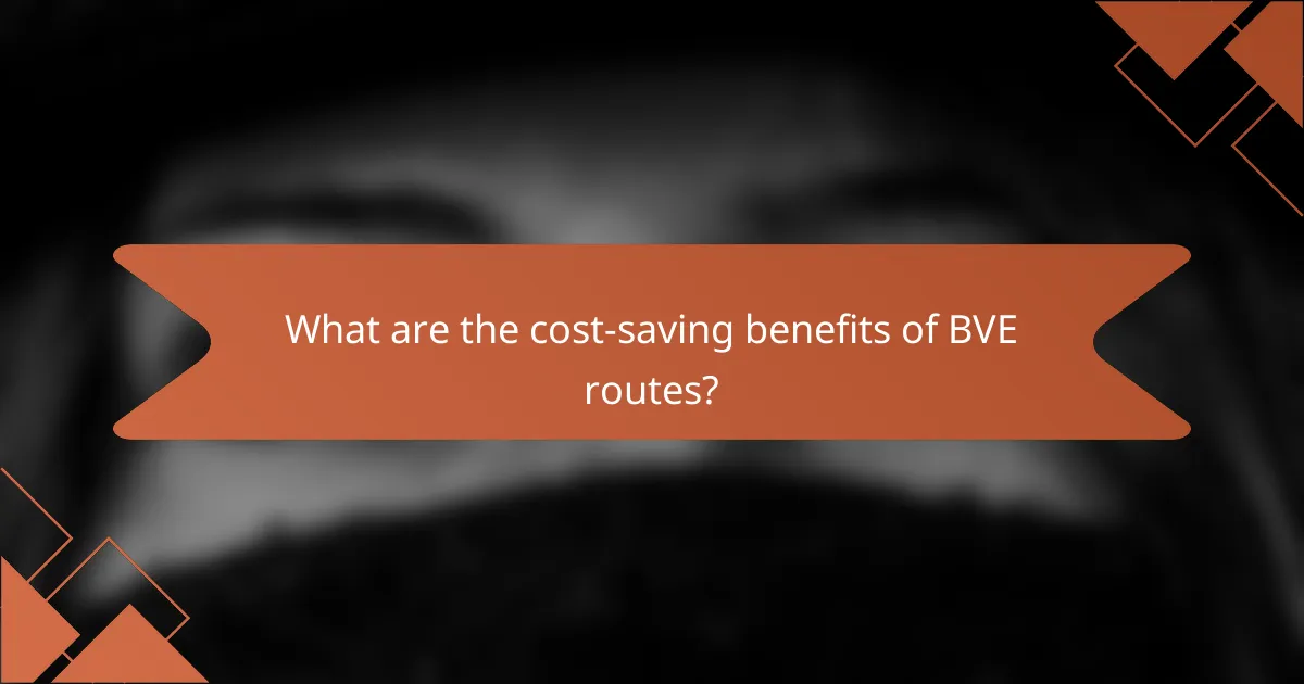 What are the cost-saving benefits of BVE routes?