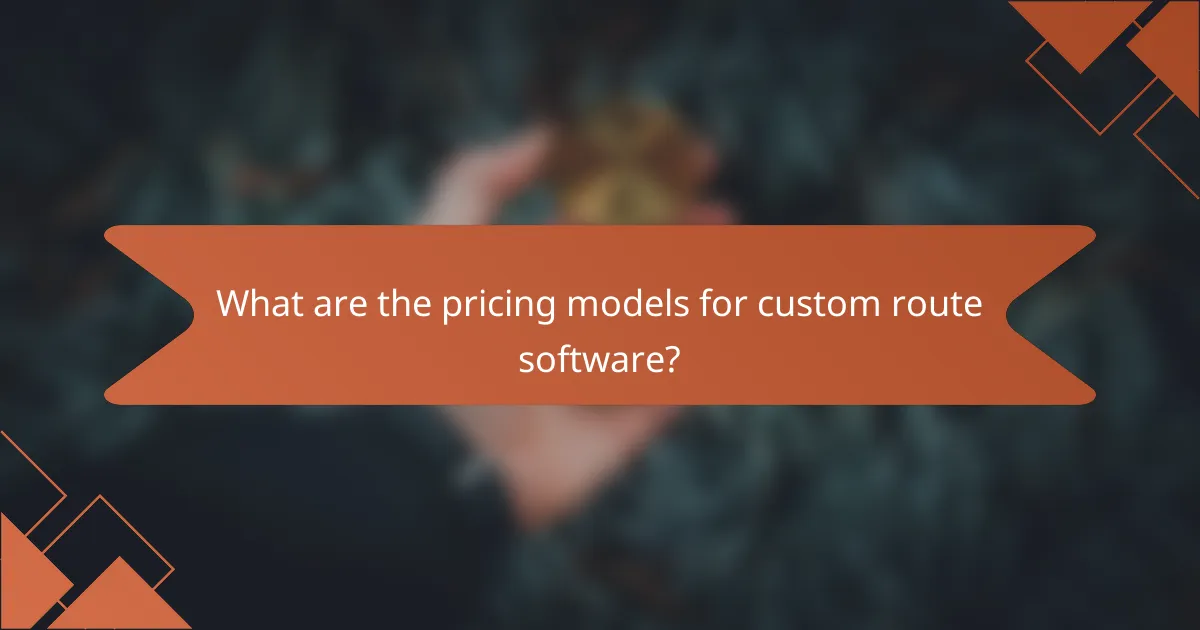 What are the pricing models for custom route software?