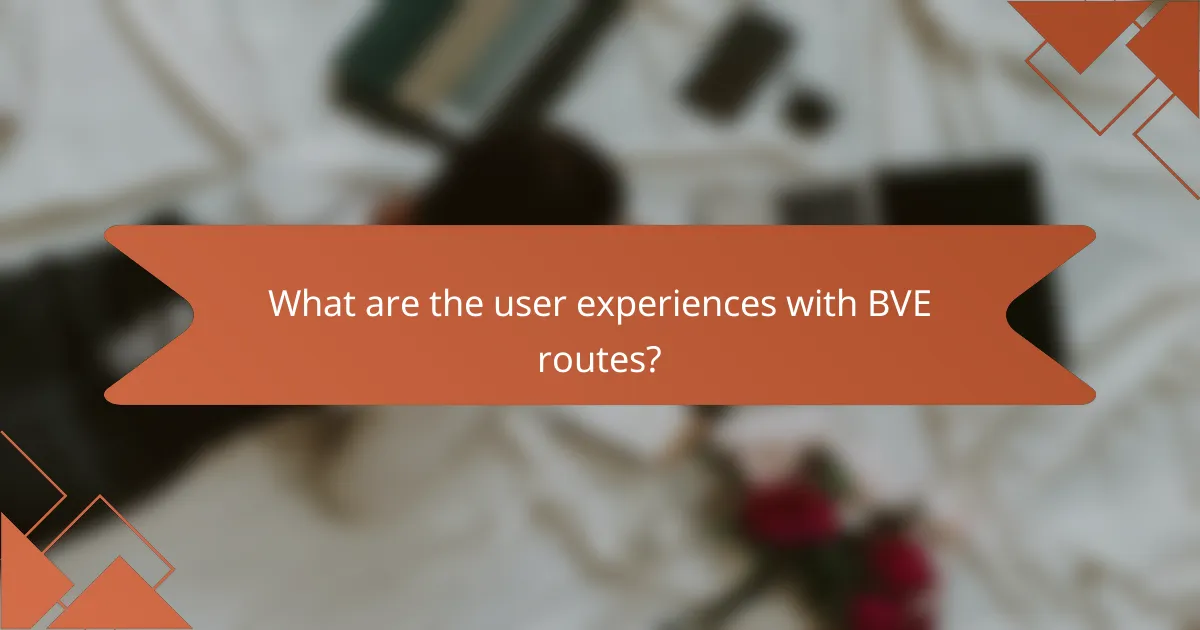 What are the user experiences with BVE routes?
