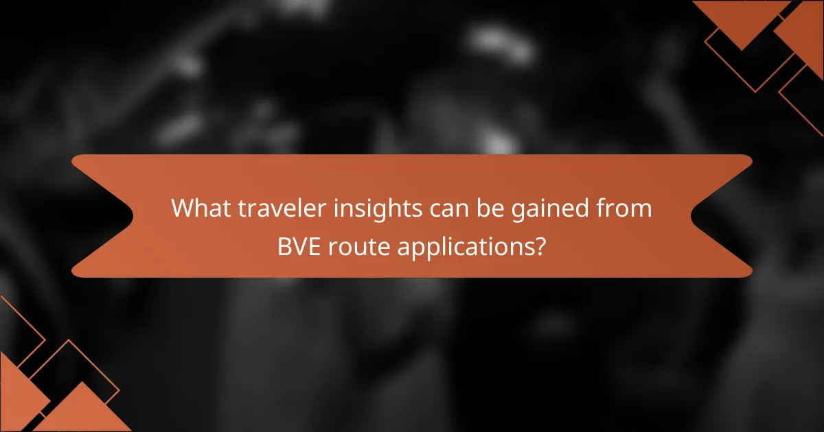 What traveler insights can be gained from BVE route applications?