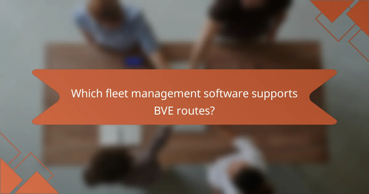 Which fleet management software supports BVE routes?