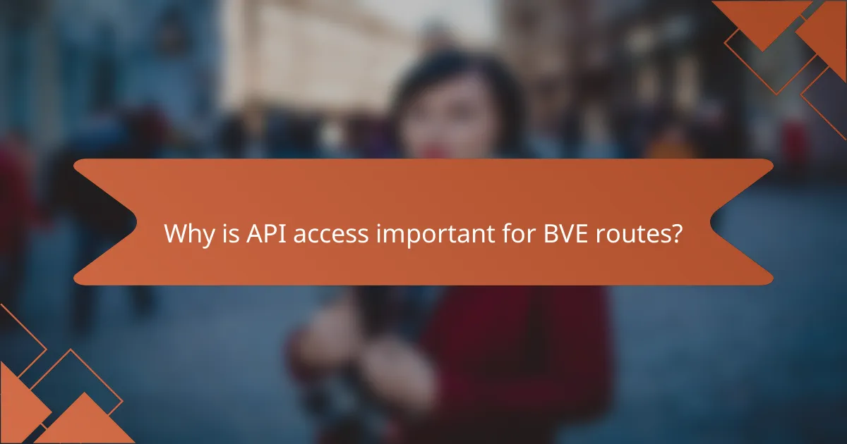 Why is API access important for BVE routes?